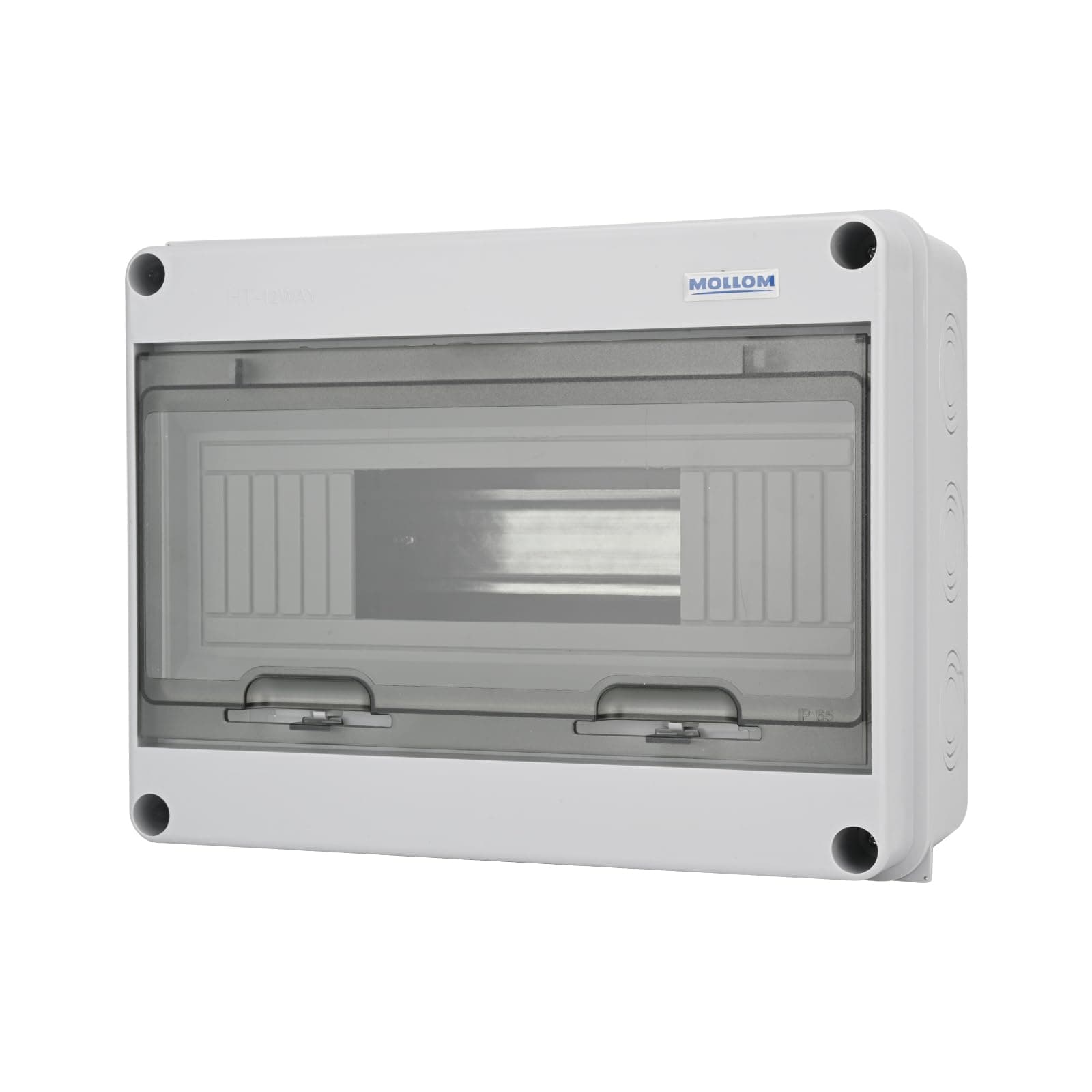 MOLLOM 12 Way Circuit Breaker MCB Distribution Protection Box with DIN Rail, IP65 Waterproof,for Indoor and Outdoor