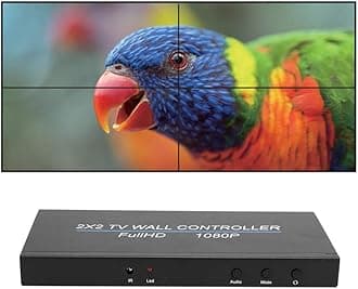 Bewinner1 LED Video Wall Controller, 2X2 HDMI Video Image Processor, 1080P Screen Splicing, HDMI1.3 Input, 4 HDMI Output Support Splicing 2X1/3X1/4X1/2X2