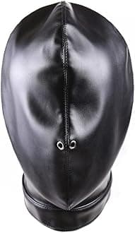 MYNCBD Halloween Leather Head Mask Lacing Hood Cosplay Breathable Head Hood Outdoor Riding Windproof Punk Headgear