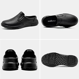 OrthoComfoot Men's Orthopedic Leather Dress Walking Shoes: Comfortable Plantar Fasciitis Loafers with Arch Support for Flat Feet, Casual Business Orthotic Slip-On for Foot and Heel Pain Relief