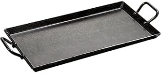 Lodge 18 Inch Pre-Seasoned Carbon Steel Griddle - Unparalleled Heat Retention - Use in the Oven, on a Gas Stove, on the Grill, or Over a Campfire - Black