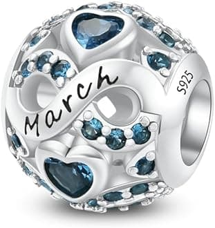 Birthstone Charms for Bracelet 925 Sterling Silver Bead Charm Happy Birthday Charm Jewelry Gift for Women