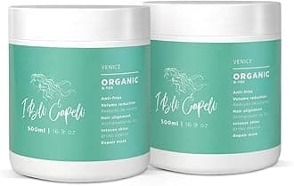 Venice Botox Hair Treatment - Smoothness for Dry and Damaged Hair - Deep Hydration, Volume Control, Reduces Frizz- Formaldehyde-Free, Organic Hair Botox (2-Pack, 17.6 oz/500 ml)