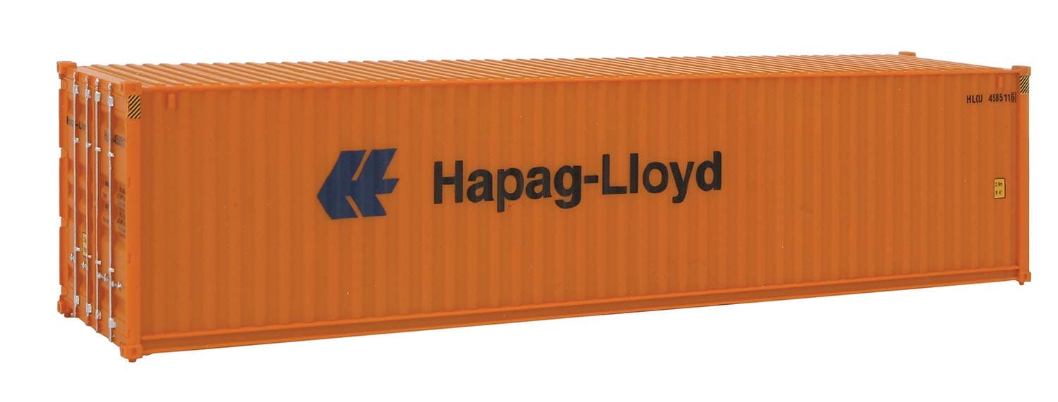 Walthers SceneMaster 40' Hi-Cube Corrugated-Side Container-Hapag-Lloyd (Orange, Blue) 949-8254 HO Scale Model Railroad - Freight Model