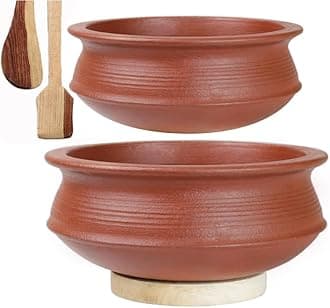 Craftsman Clay Biryani Handi/Pot for Cooking and Serving 2 & 4 Liter
