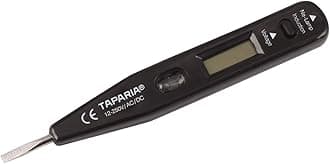TapariaMDTN82 Plastic Digital Tester with LCD Display and Neon Bulb (Black)