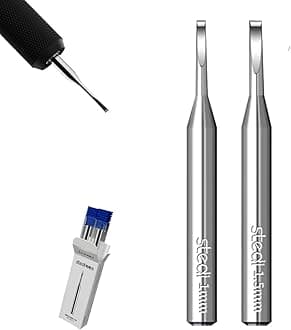 stedi Model Scriber Blades 2PCS,Tungsten steel Blades,1mm + 1.5mm Size,for Modeling Hobby,RG Scale Model, Engraved,Panel line,Resin,Scriber Replacement Blades. (1mm+1.5mm)