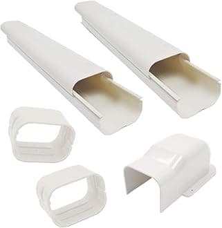 4" W 7.5'Ft PVC AC Line Set Cover Kitfor Mini Split,Central Air Conditioner