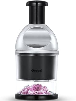 Geedel Food Chopper, Easy to Clean Manual Hand Vegetable Chopper Dicer, Dishwasher Safe Slap Onion Chopper for Veggies Onions Garlic Nuts Salads