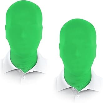 JEGERMIGJEGERMIG 2 Pieces Black Full Face Mask Halloween Spandex Adult Hood Faceless Morph Head Cloth