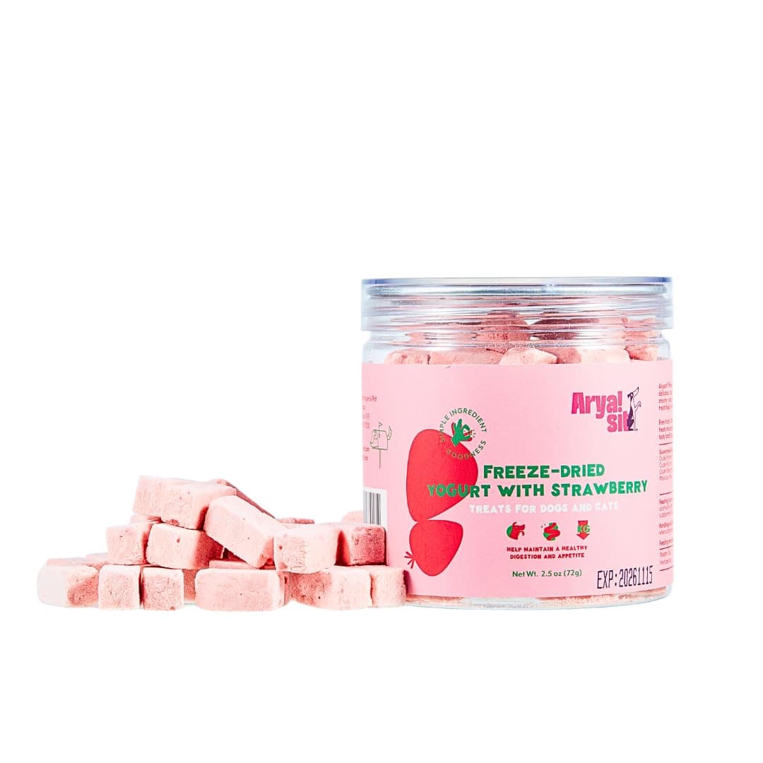 Freeze-dried strawberry yogurt