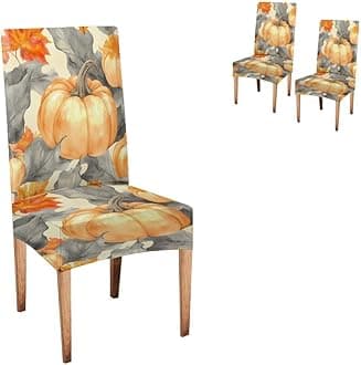 CAPSCEOLL Fall Chair Covers Stretch Parsons Chair Slipcovers Universal Removable Washable Chair Seat Covers Protector for Dining Room Kitchen Hoteland Party