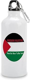 From The River To The Sea Water Bottles Palestine National Flag Stainless Steel Water Bottles 20 OZ Portable Travel Bottle for Riding Camping Sports Workouts