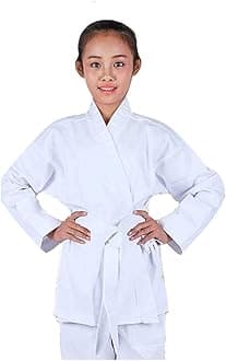 NAMAZU Karate Uniform for Kids and Adult, Lightweight Karate Gi Student Uniform with Belt for Martial Arts training - White