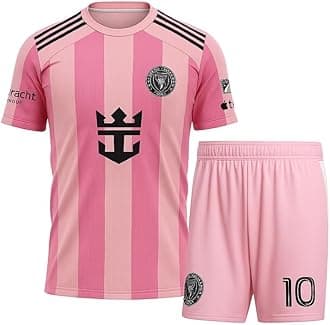 Messi 10 Football Jersey Tshirt 2024 with Printed Shorts for (Men,Kids & Boys)(Medium 38,Multicolor-008)