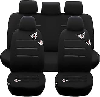 Osilly 9PCS Full Set Car Seat Covers, Automotive Front and Rear Split Bench Protector Cover Set, Light Breathable Durable Washable, Airbag Compatible, Universal for SUV, Truck, RV, Van, Sedan