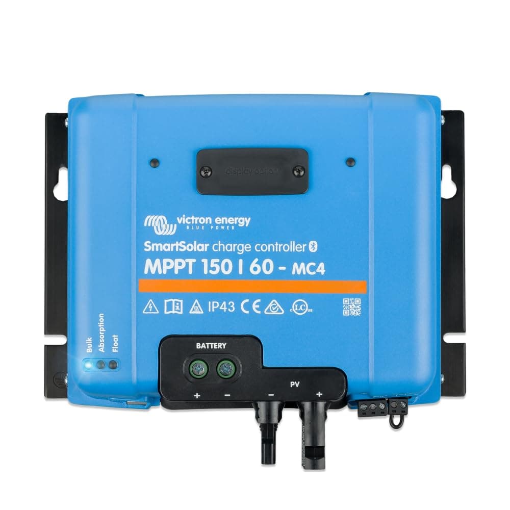 Victron Energy SmartSolar MPPT MC4 Compatible Solar Charge Controller (Bluetooth) - Charge Controllers for Solar Panels - 150V, 60 amp, 12/24/36/48-Volt