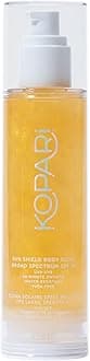 Kopari Sun Shield Body Glow, Broad Spectrum SPF 50, Lightweight Shimmering Gel Texture Absorbs Quickly, Non Sticky, Glowing Results, Gold 5 oz