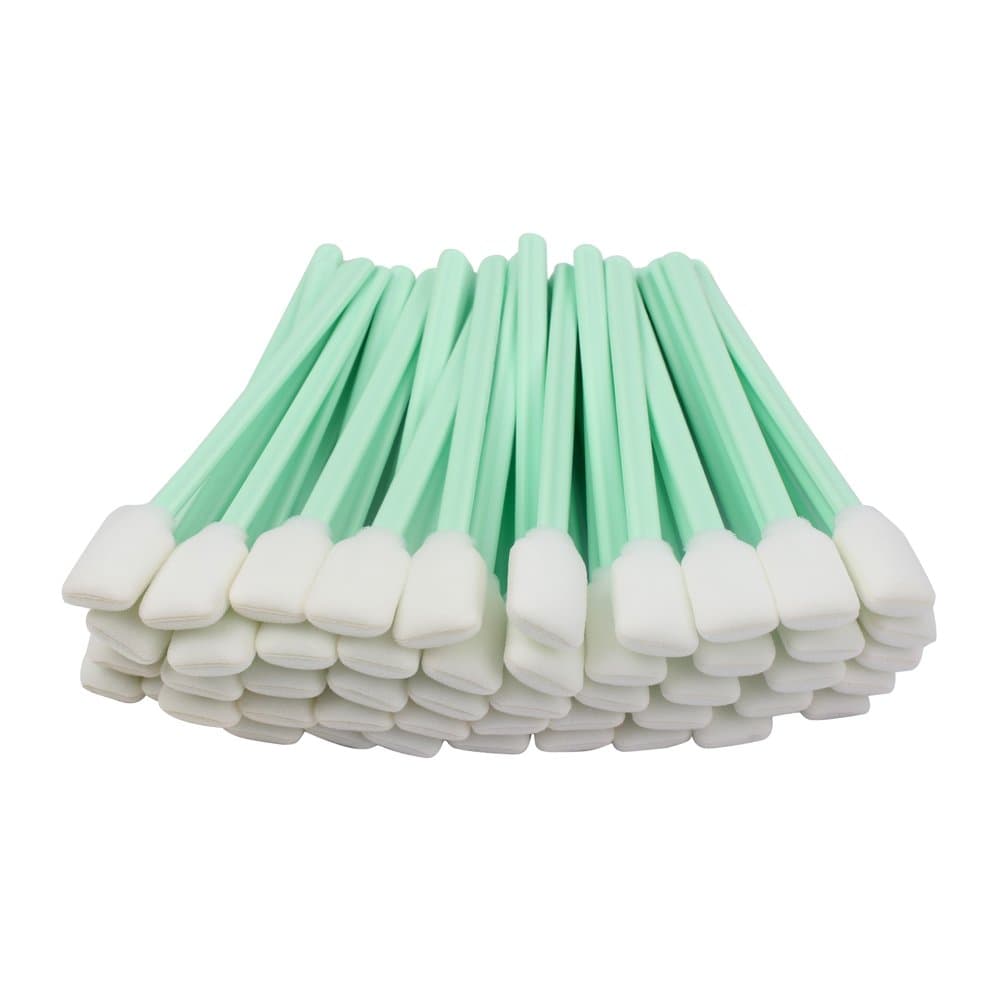 LOVEDAY 100pc 5.1" Square Rectangle Foam Cleaning Swab Sticks For Solvent Format Inkjet Printer Roland Optical Equipment