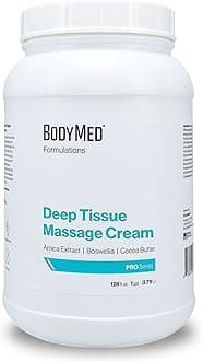 BodyMed Formulations Deep Tissue Massage Cream, 1 gal. – Fragrance-Free, All-Natural Cream for Massage Therapy – Leaping Bunny Certified – with Arnica Extract & Jojoba – Non-Staining, & Paraben Free