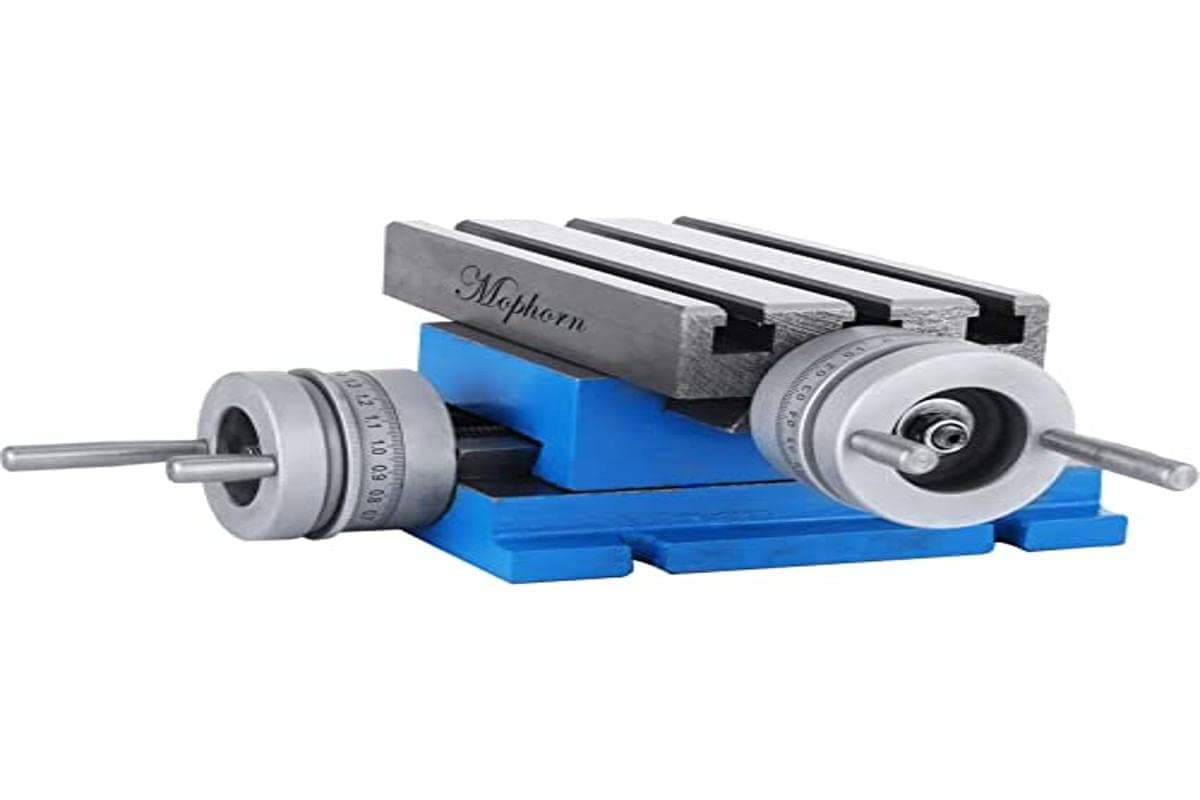 Drill Slide Table, 185 x 100 mm, Compound Milling Work Tool Table, High Precision Cross Drill Table for Milling and Drill Bit Holder