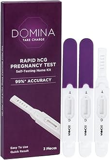 Domina Rapid hCG Pregnancy Test Kit | Self-Testing Home Kit | One Step Process | 99% Accuracy | Midstream Test For Women | Easy To Use | 3 Kits | Quick Results