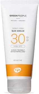 Green People Scent Free Sun Cream SPF30 - Travel Size Sunscreen - For Sensitive Skin & Prickly Heat - Reef Safe & Cruelty Free, 100ml