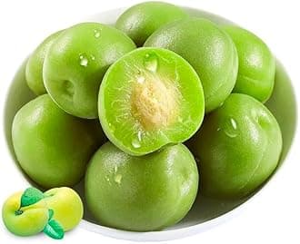 Sour and Sweet Crispy Peach,Crispy Plum，Small Peaches,Pickled fruits，Fruit Snack,Honey Peach Preserved Fruit, Healthy Snacks Food，pickled yellow peach，Sour and sweet plums (green plum,3bag)