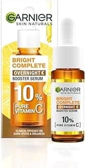 Garnier Bright Complete Night Vitamin C Serum With 10% Pure For Skin, Pm Routine Suitable All Skin Types, 15Ml