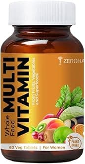 - Whole Food Multivitamin for Women - With Omega DHA, Essential Vitamins & Minerals - Vitamin C, B, D, A, Biotin, Iron, Zinc, Selenium - Energy, Immunity & Hair Skin Health - 60 Veg Tablets