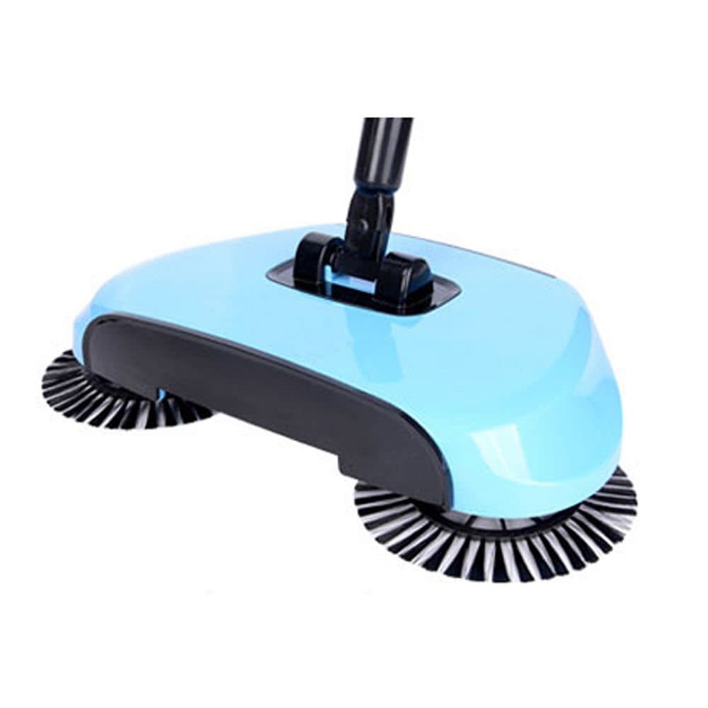 XTELARY Lazy Automatic Hand Push Sweeper Broom Household Cleaning Without Electricity Dustpan Trash Bin 4 Colors (Blue)