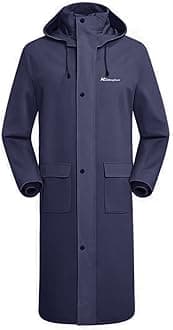 HANMENGXUANMen's Rain Jacket with Hood Waterproof Lightweight Long Safety Raincoat Rain Gear