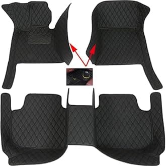 Custom Fit 3D Leather Car Floor Mats for Mustang 2005-2025– Full Coverage, Anti-Slip, Car Mats Full Set - Waterproof Floor Mats for Car SUV Truck with Logo