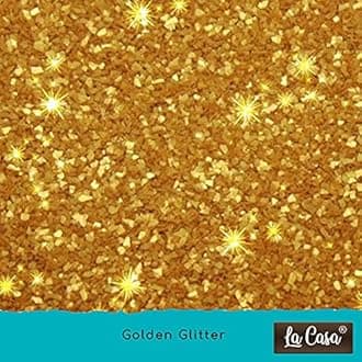 La Casa Premium Edible Glitter - Golden | Metallic Glitter Ideal for Cake Icing Decoration & Garnishing | 9gm |