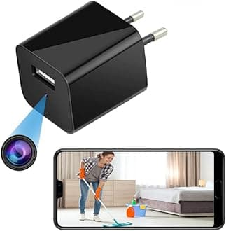 IFITech Wireless Spy Cameras, Hidden WiFi Cameras with Live View - Video Audio Recording - HD 1080P Spy Cameras Charger - Home/Office Security Cameras - App Control (Android & iOS)