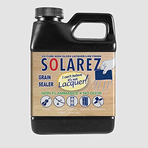 SOLAREZ I Can’t Believe It’s Not Lacquer ~ Grain Sealer (Pint) ~ No Odor, No Waiting - Cures 3-5 Minutes!, Eco-Friendly Zero VOC's, Perfect Sanding & No Dangerous Fumes!