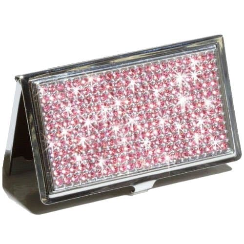 Business Card Case w/ Crystalized - Swarovski Elements Pink