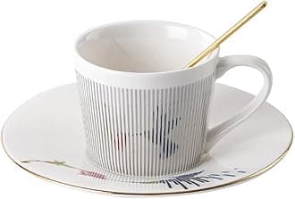 Mirror Cups and Saucers, Mirror Reflection coffee mug, Ceramic Coffee Mug with Saucer Set, Tea Cups and Saucers Sets for Women Wedding Party Afternoon Tea （Silver Bird）