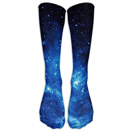 FUNINDIY Galaxy Compression Socks Soccer Socks Knee High Socks for Running, Medical, Athletic, Edema, Diabetic, Varicose Veins, Travel, Pregnancy, Shin Splints, Nursing.