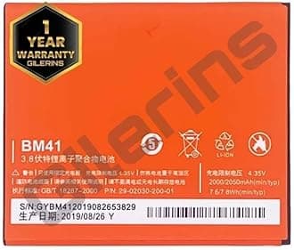 Original BM41 Battery for Redmi 2050mAh/7.8WH 3.8V Battery with 1 Year Warranty** (AA75)