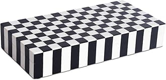 Handicrafts Home Large Decorative Storage Box 12x6– Coffee Table Organizer Box, Modern Home Décor Accent, Keepsake Memory Box, Jewelry Storage Box, Boho Decorative Box with Lid for Shelf, Mantle Decor