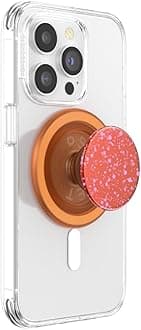 Phone Grip for MagSafe, Magnetic Holder, Phone Stand, Orange - Clay Speckle
