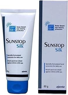BREEMETIC Sunstop Silk Sunscreen Solar Smart Age Defying Protection, Shield Against UVA/UVB Rays - SPF 58++ (60 Gm)