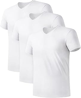 DAVID ARCHY Men's Undershirts Micro Modal Ultra Soft T-Shirts Stretch Moisture-Wicking Crewneck/V-Neck Tees for Men, 3-Pack