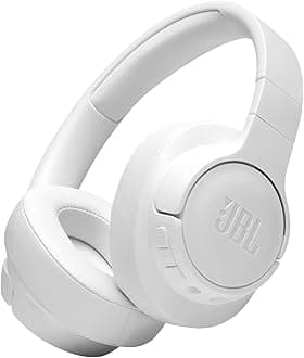 JBL Tune 710BT Wireless Over-Ear Headphones - Bluetooth Headphones with Microphone, 50H Battery, Hands-Free Calls, Portable (White) (Renewed)