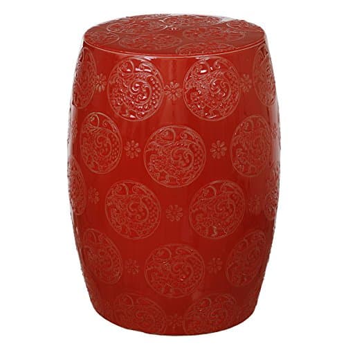 Winward Silks Phoenix Garden Stool, 18", Red