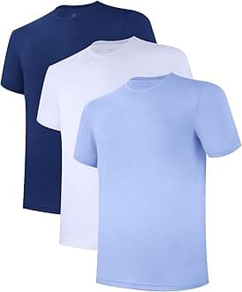BAMBOO COOL Mens Undershirts Pack, Soft T Shirts for Men, Moisture Wicking Tees, Stretchy Breathable Crew Neck Inner Shirt