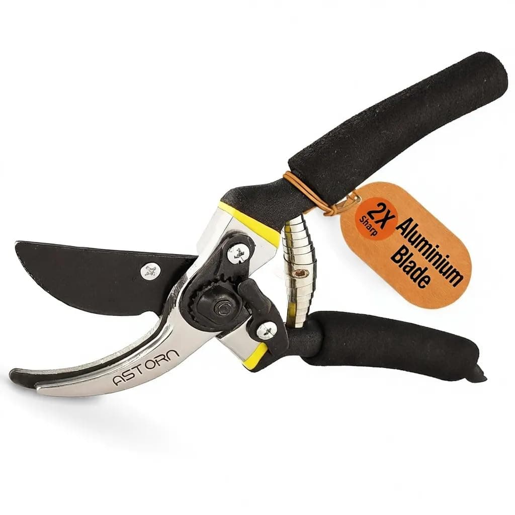 Premium Bypass Pruning Shears for Gardening - Heavy Duty, Ultra Sharp Garden Shears w/Ergonomic Soft Grip Handle - Made with High Grade Carbon Steel - Ideal for Cutting, Gardening and Trimming