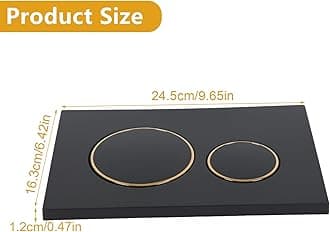 Flush Plate,Dual Flush Toilet Flush System with Flush Lever Fits for Geberit Sigma 20 UP300 & 320 Series Toilet Tlush System Replacement (Matte Black with Gold Ring)