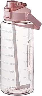 64 Ozwater Bottles with Motivational Time Markers and Handle,BPA Free Leakproof Plastic Water Bottles with Straw,Large Water Jug,Big Water Bottle for Sports Outdoor Gym Workout Fitness